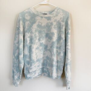 Rails Ramona Tie Dye Sweatshirt Crew Neck Terrycloth Lined Pullover Light Blue M
